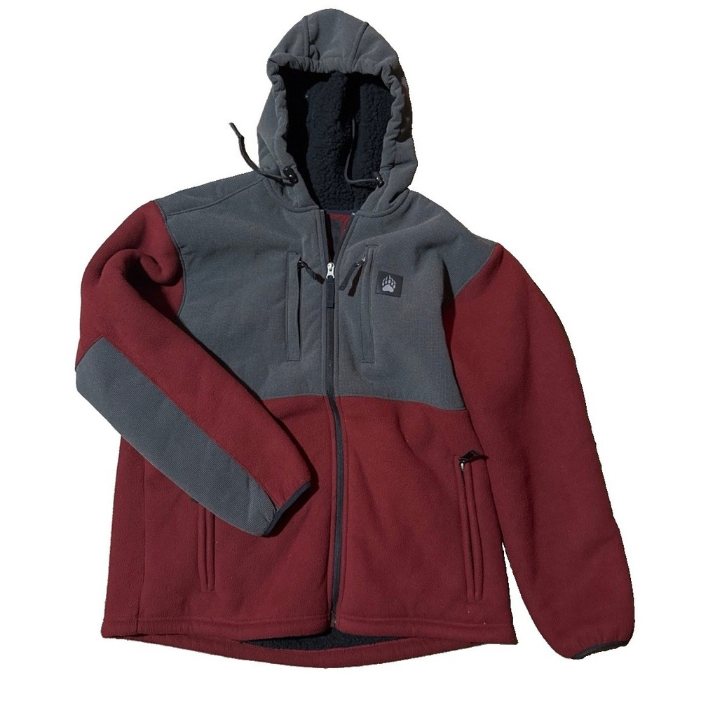 Alaskan Hardgear Duluth Trading Hooded Sherpa Fleece Coat Men's L